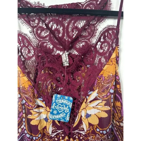 NEW INTIMATELY FREE PEOPLE M "Who’s Sorry Now" Floral Lace Mini Slip Dress B14 - Picture 4 of 9